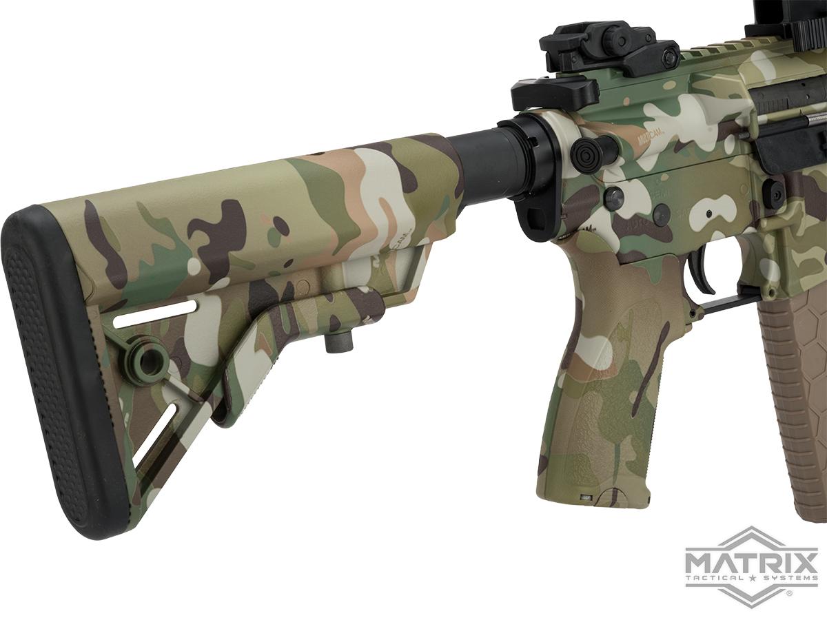 Matrix Custom Full Metal M4 RIS Airsoft AEG Rifle with Multicam Water