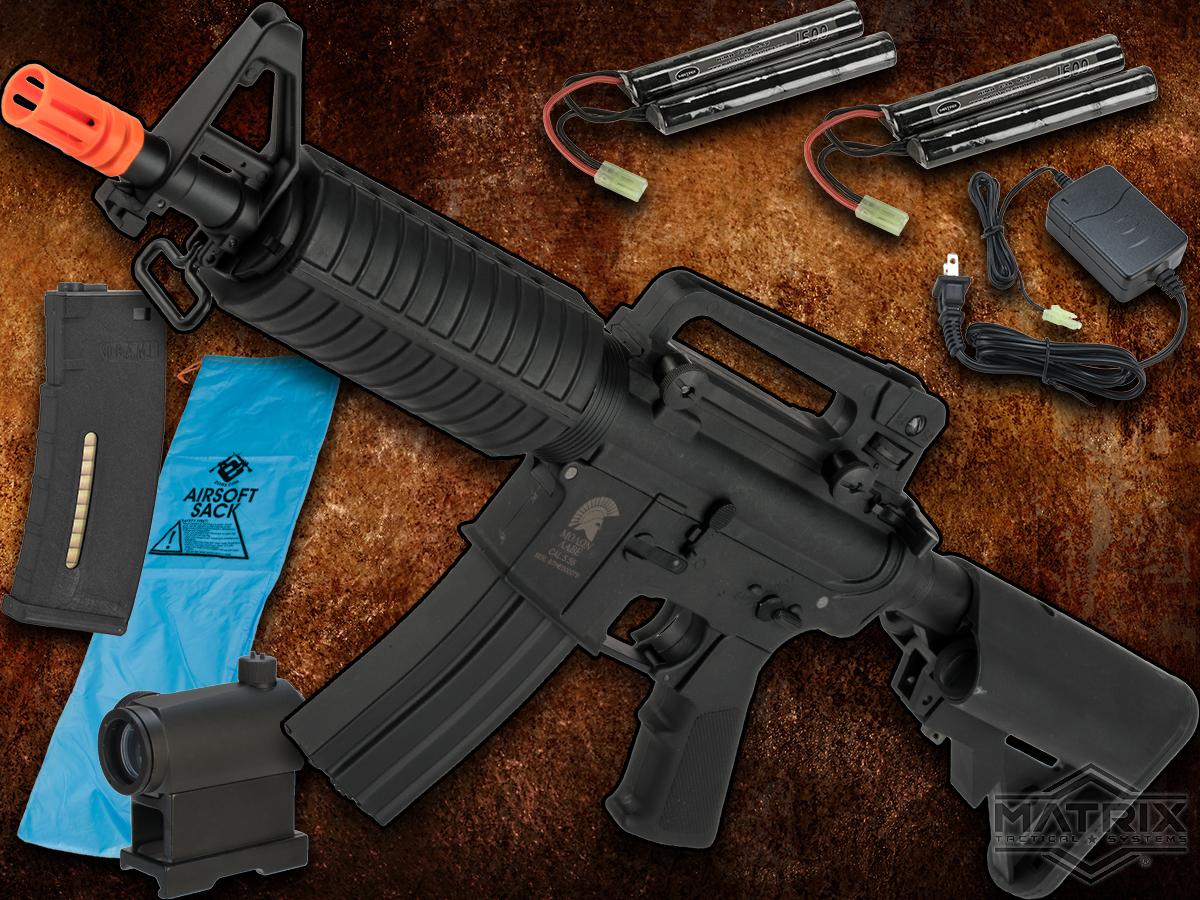 Matrix / S&T Sportsline M4 Airsoft AEG Rifle w/ G3 Micro-Switch Gearbox (Model: M4 CQB 350 FPS / Black / Go Airsoft Package)