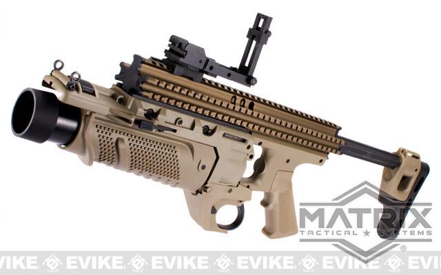 Matrix EGLM Airsoft Grenade Launcher with RIS Kit (Color: Tan)