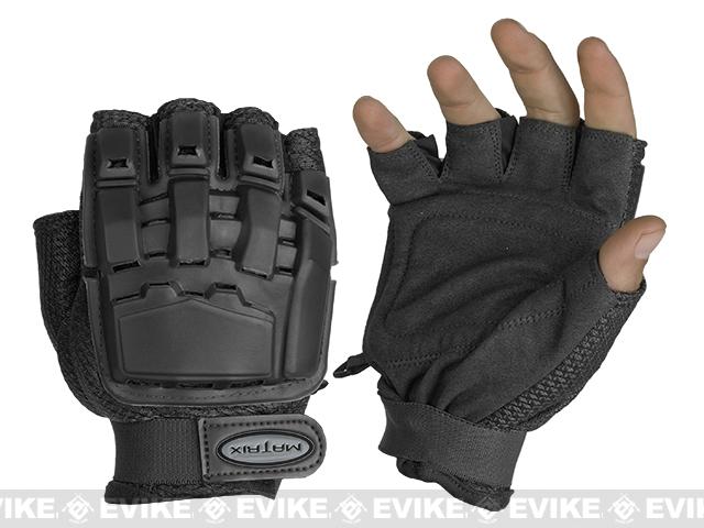 Matrix Half Finger Tactical Gloves (Color: Black / XL-XXL)