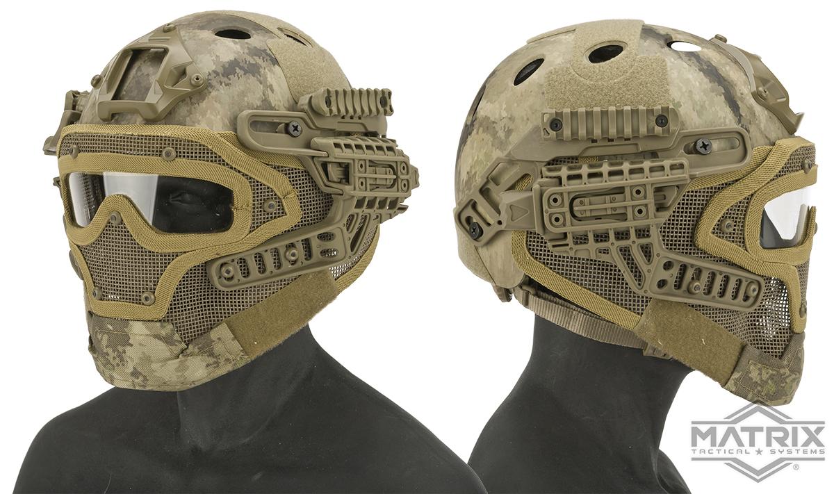Matrix Legionnaire Full Head Coverage Helmet / Mask / Goggle Protective System (Color: Arid Desert)