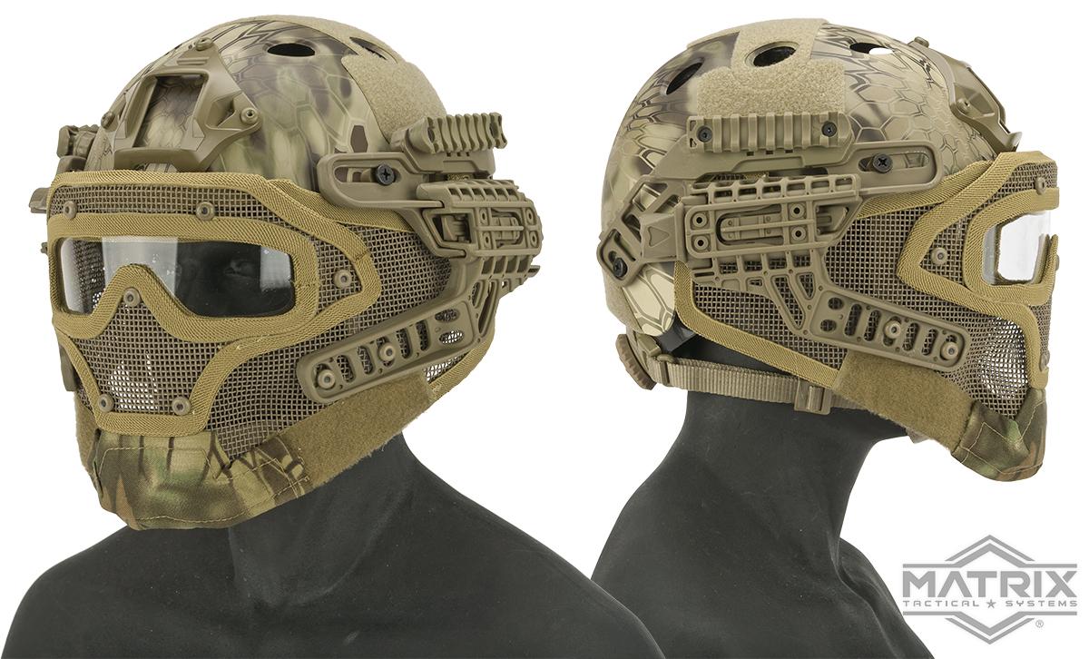 Matrix Legionnaire Full Head Coverage Helmet / Mask / Goggle Protective System (Color: Kryptek Highlander)