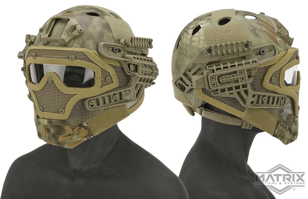 Matrix Legionnaire Full Head Coverage Helmet / Mask / Goggle Protective System (Color: Kryptek Mandrake)