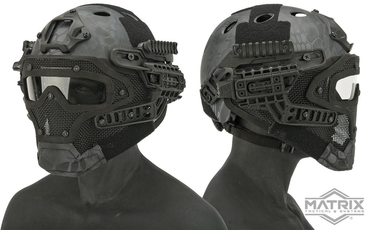 Matrix Legionnaire Full Head Coverage Helmet / Mask / Goggle Protective System (Color: Kryptek Typhon)