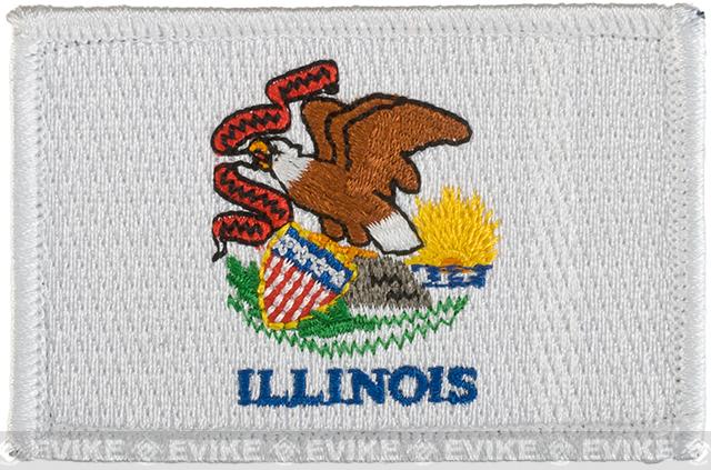 Matrix Tactical Embroidered U.S. State Flag Patch (State: Illinois The Prairie State)
