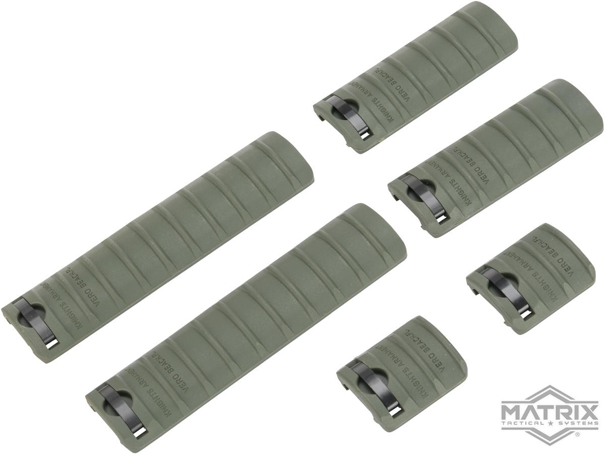 Matrix 6 Piece Airsoft Rail Cover Set 2-6-10 Rib set (Color: OD Green)