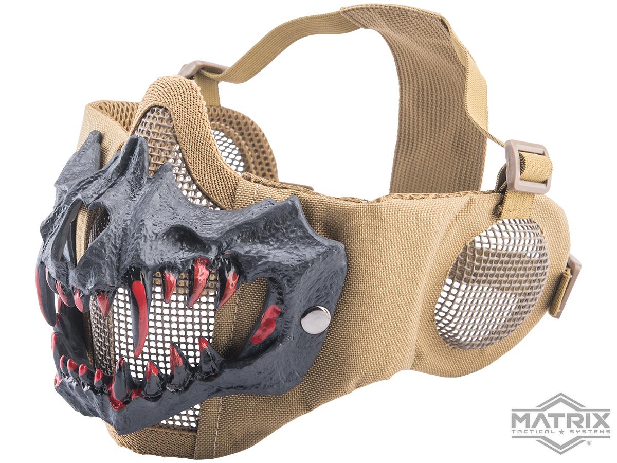 Matrix Fangs Lower Face Protection Mesh Mask (Model: Upgraded / Tan)