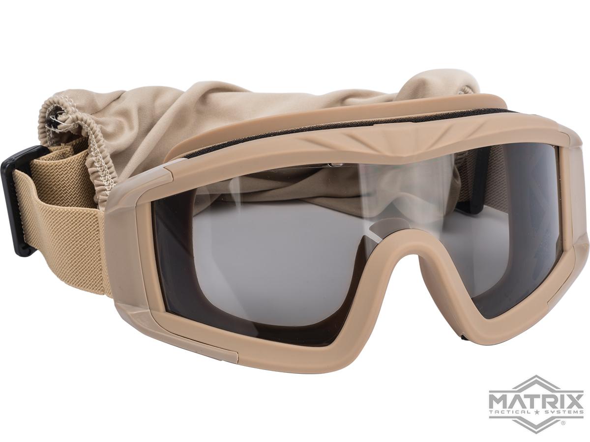 Matrix Tactical Systems ANSI-Rated Ultimate Protective Airsoft Goggles (Color: Tan)