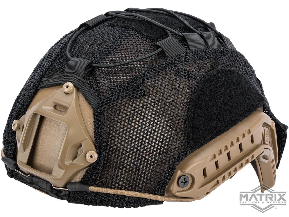 Matrix Bump Type Mesh Helmet Cover w/ Elastic Cord (Color: Black / Large)