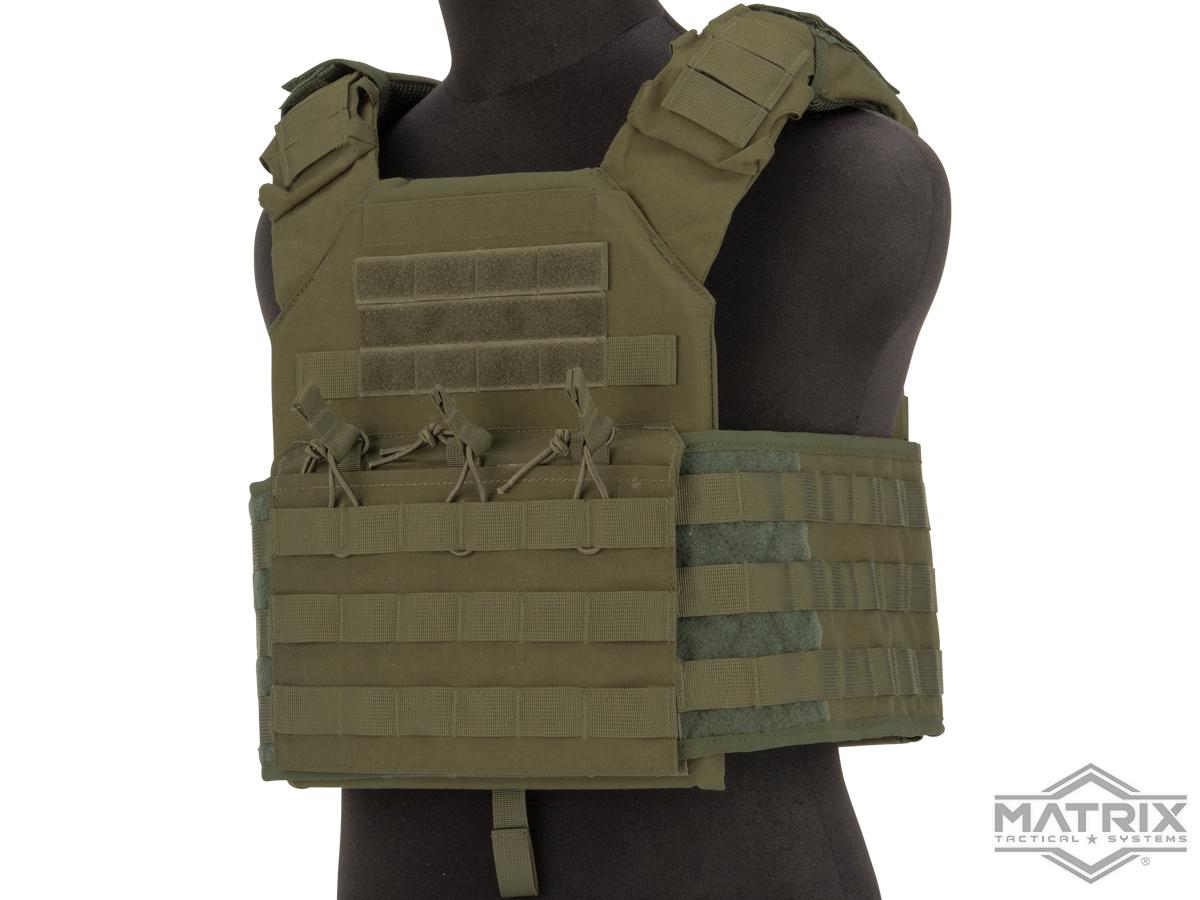 Matrix Level-2 Plate Carrier with Integrated Magazine Pouches (Color: OD Green)