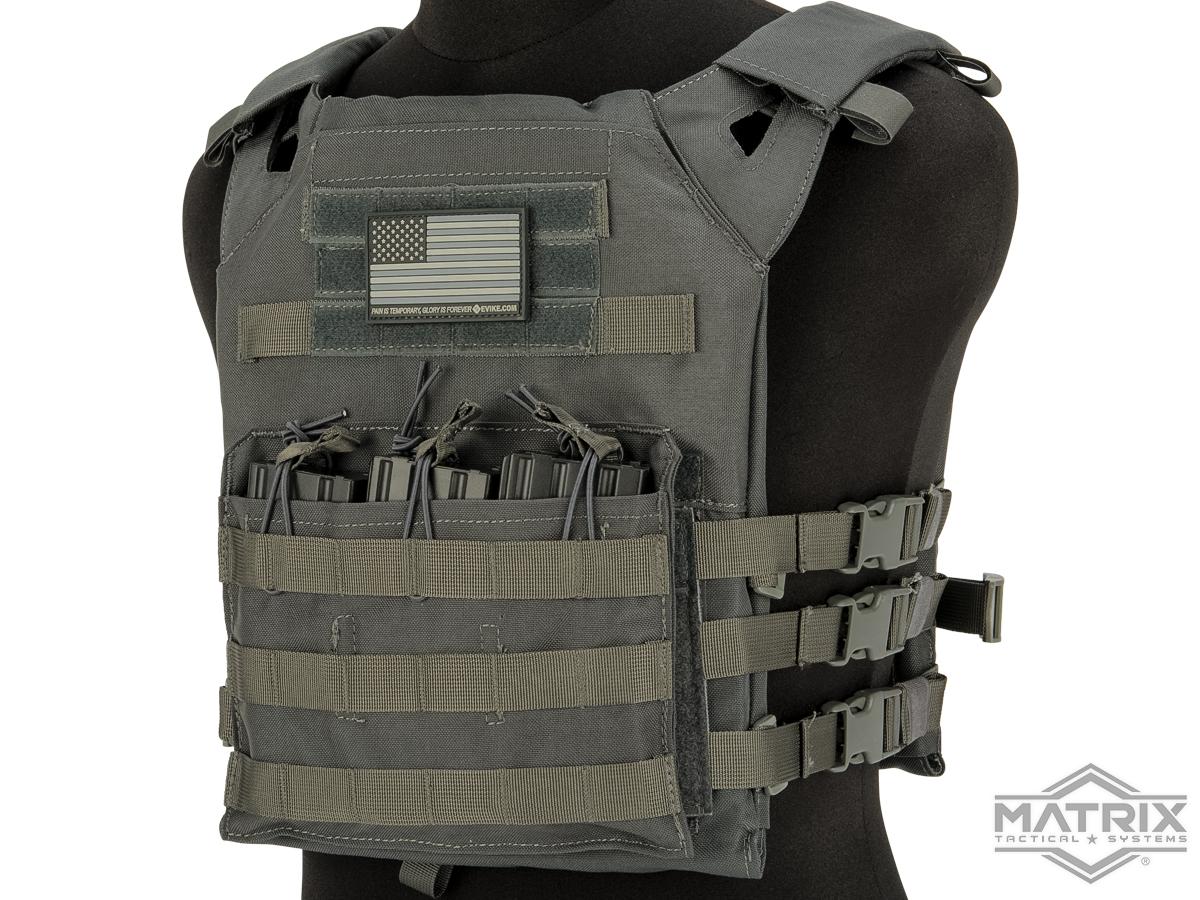 Matrix Level-1 Plate Carrier with Integrated Magazine Pouches (Color: Grey)