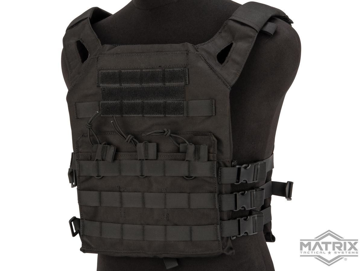 Matrix Level-1 Plate Carrier with Integrated Magazine Pouches (Color: Black)