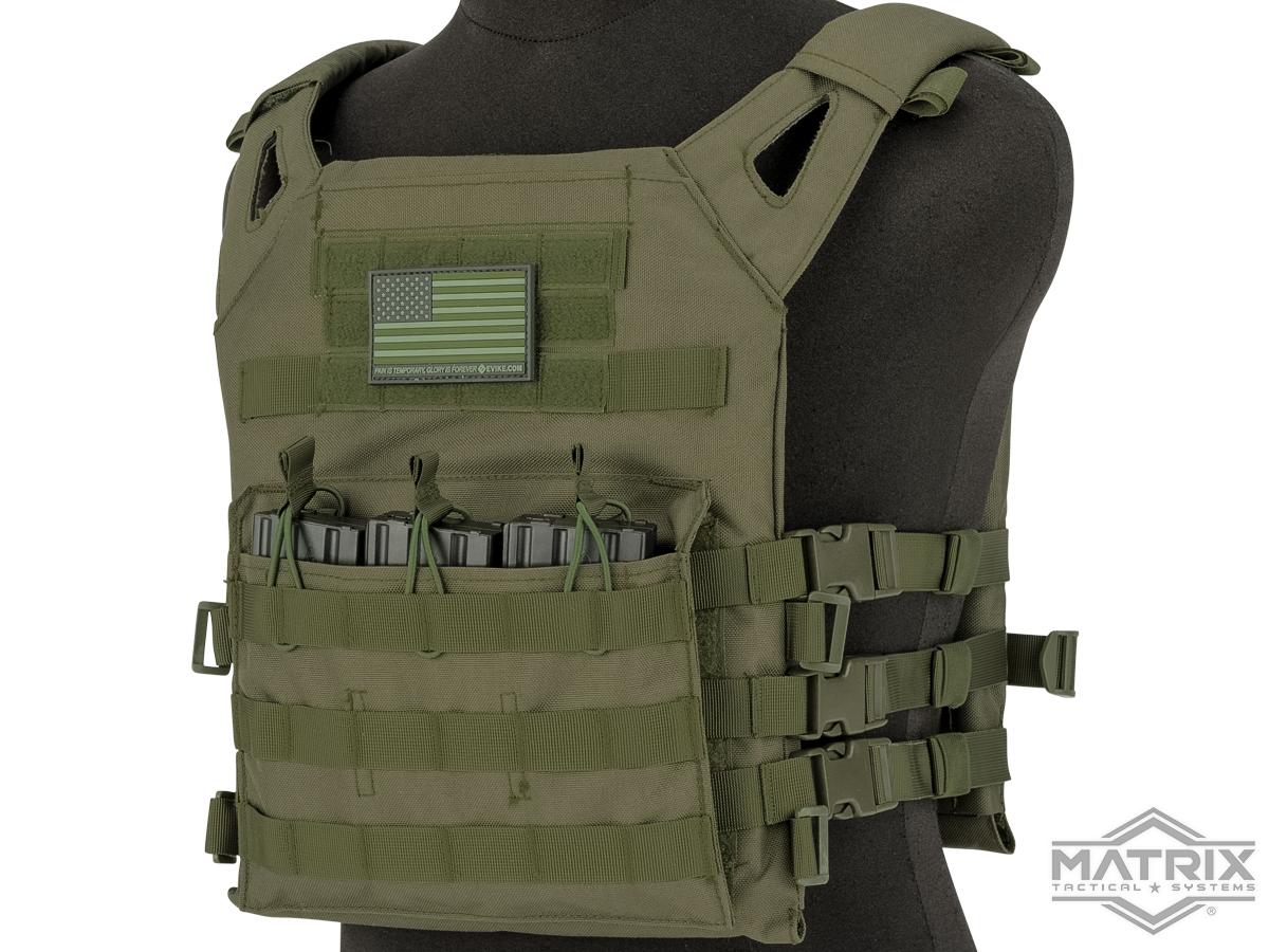 Matrix Level-1 Plate Carrier with Integrated Magazine Pouches (Color: OD Green)