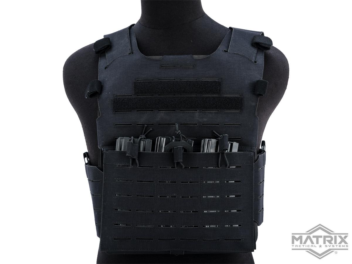 Matrix Hypalon Extreme Laser Cut MOLLE Tactical Plate Carrier Vest (Color: Black)