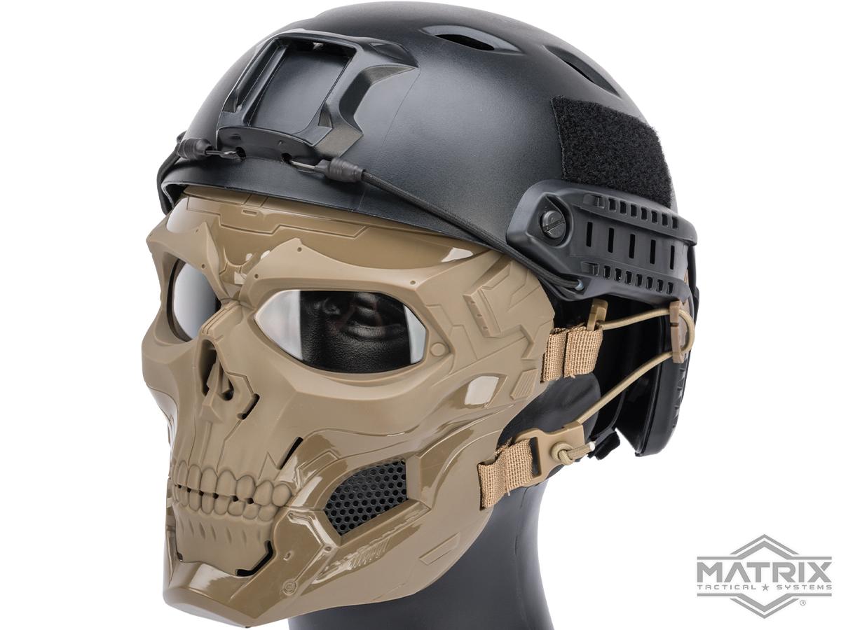 Matrix Skull Messenger Prop Costume Face Mask (Color: Tan)