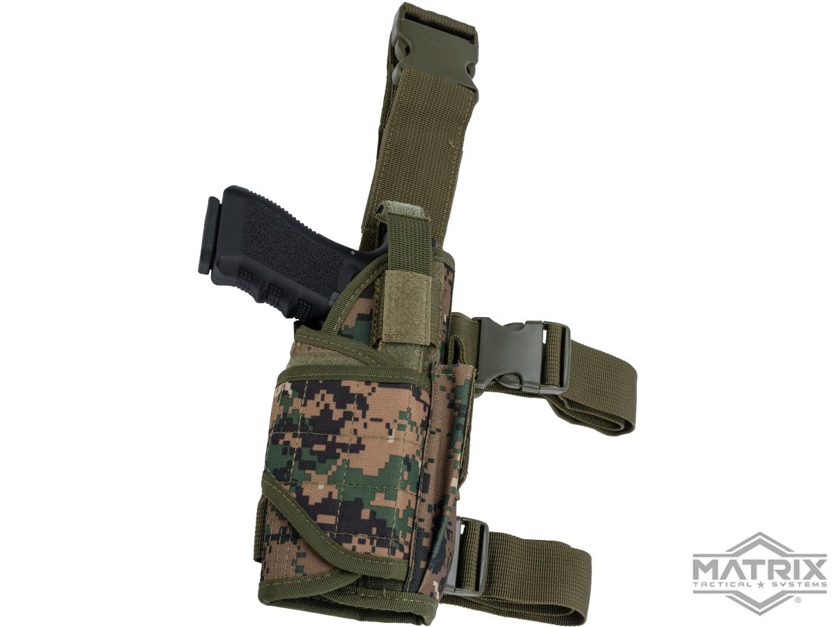 Matrix Tornado Universal Tactical Thigh / Drop Leg Holster (Color: Digital Woodland / Right)