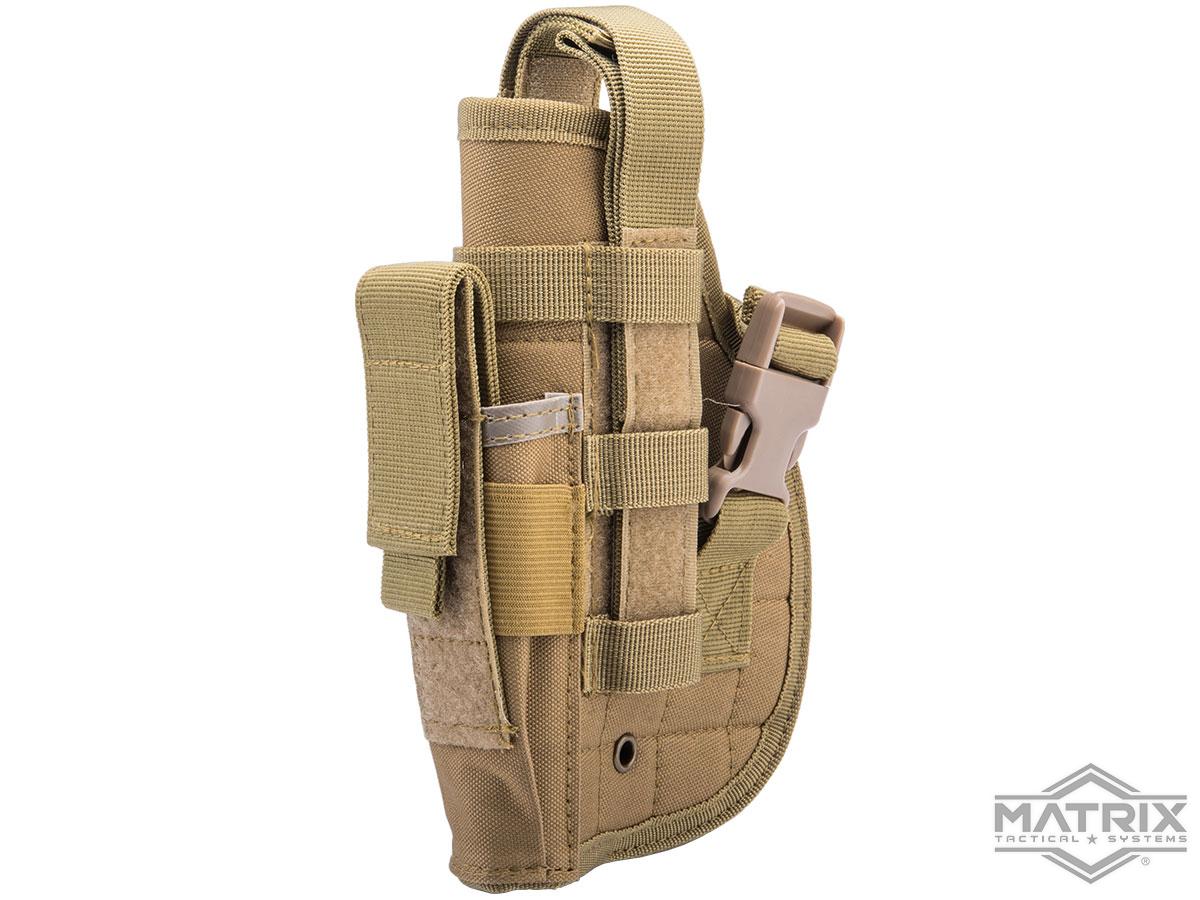 Matrix Universal MOLLE / Belt Mount Holster for Handguns pistols (Color: Tan / Left)