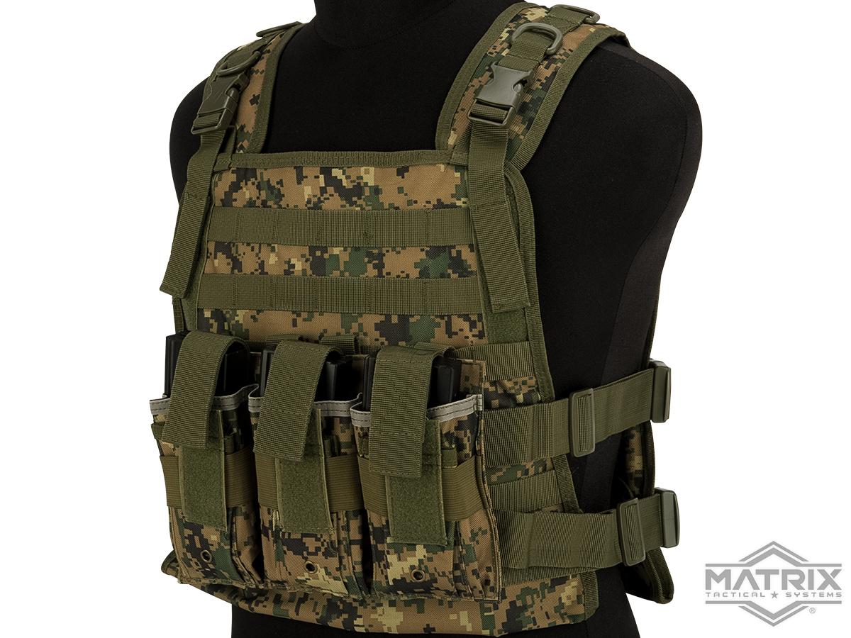 Matrix 600D MOLLE Plate Carrier Tactical Package with Hydration Carrier (Color: Digital Woodland)