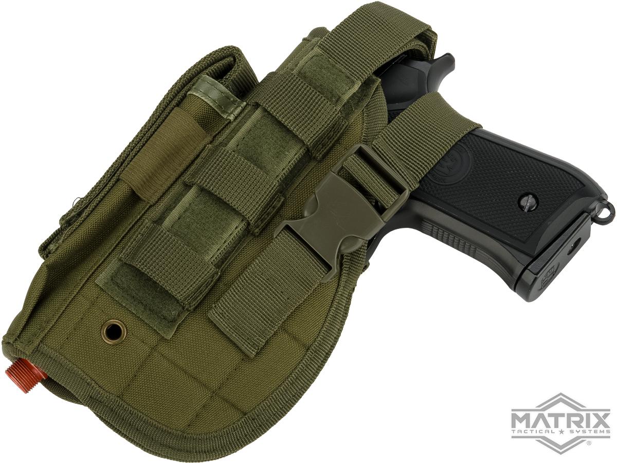 Matrix Universal MOLLE / Belt Mount Holster for Handguns pistols (Color: OD Green / Left Hand)
