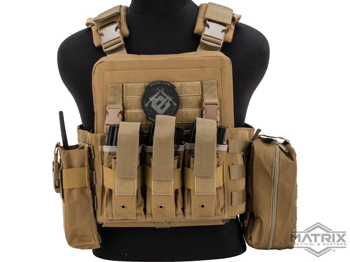 Matrix Adaptive Plate Carrier Vest w/ Cummerbund & Pouches (Color: Tan)