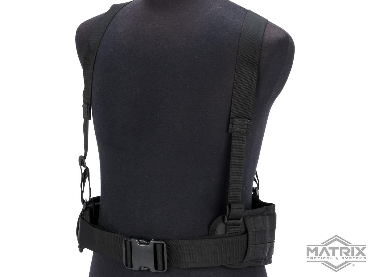 Matrix Battle Belt with Suspenders (Color: Black)