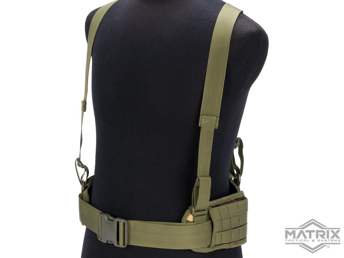 Matrix Battle Belt with Suspenders (Color: Woodland)