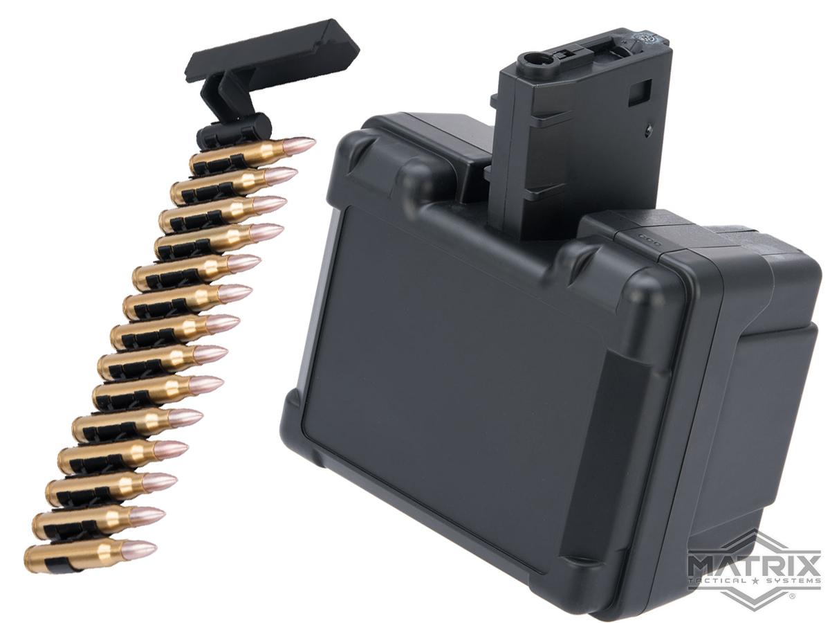 Matrix 2000rd LMG Auto Winding Hi-Cap Magazine for M4/M16 Series Airsoft AEG Rifles (Package: Box Mag + Dummy Bullets)