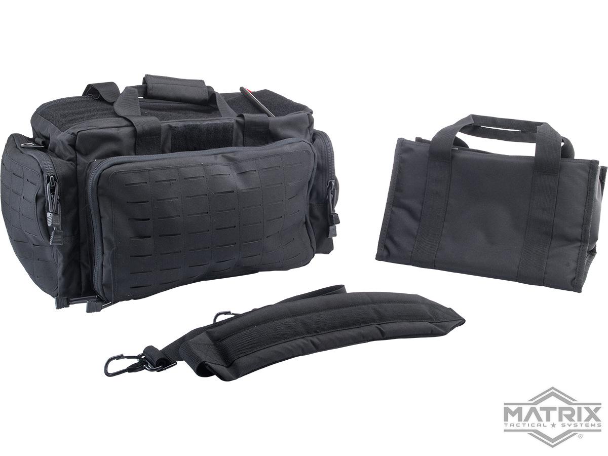 Matrix Tactical Large Capacity Range Duffel Bag w/ Internal Divider & Shoulder Strap (Color: Black)