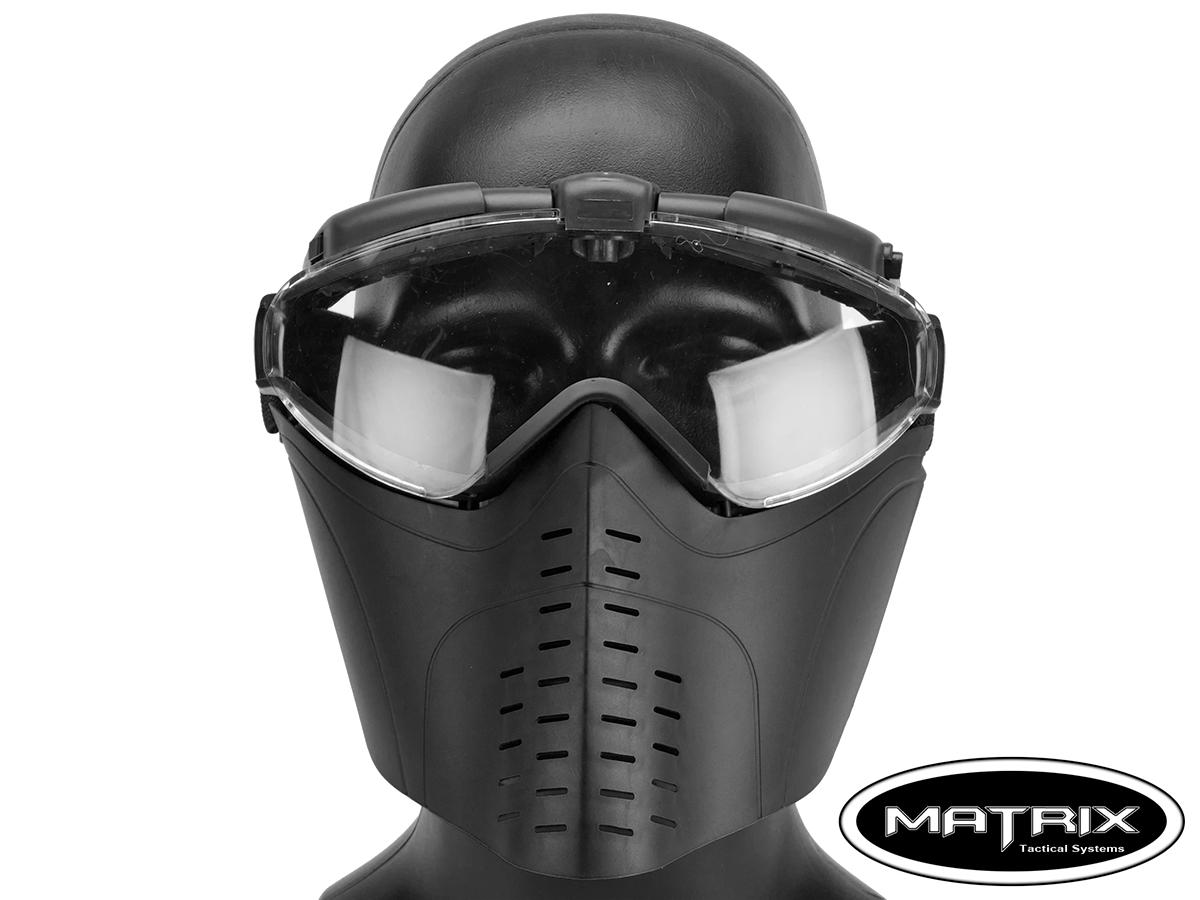 Matrix Full Face Mask Set with Full Seal Goggles (Color Black