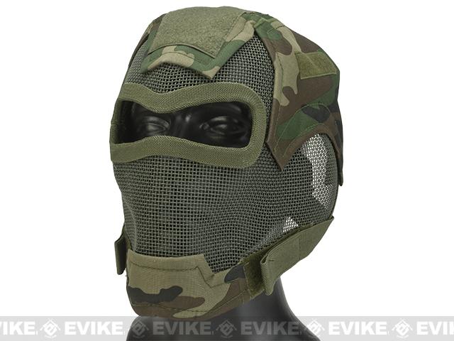 Matrix Iron Face Carbon Steel Watcher Gen7 Metal Mesh Full Face Mask (Color: Woodland)