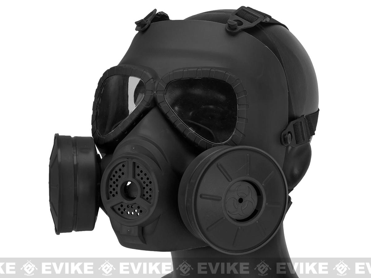 Matrix Mock Costume Gas Mask with Twin Fans (Color: Black)