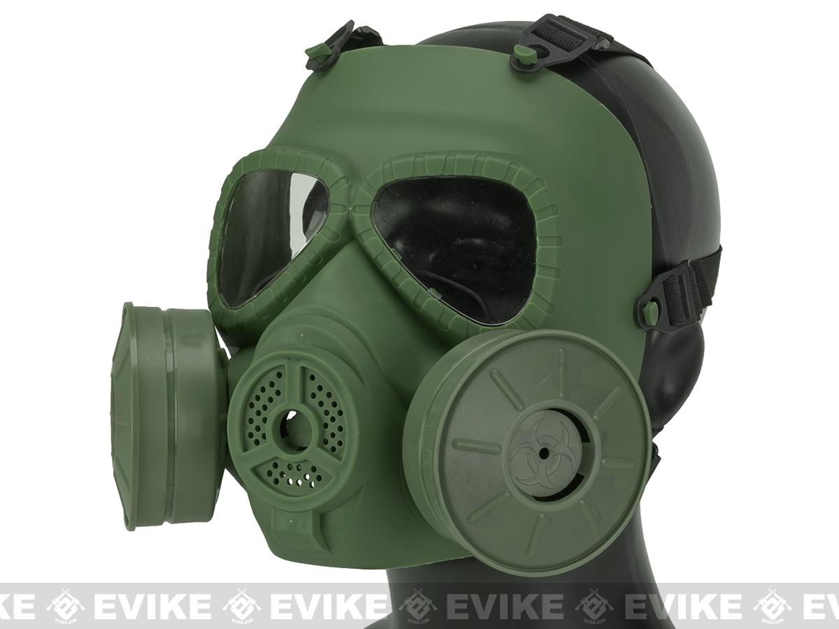 Matrix Mock Costume Gas Mask with Twin Fans (Color: OD Green)