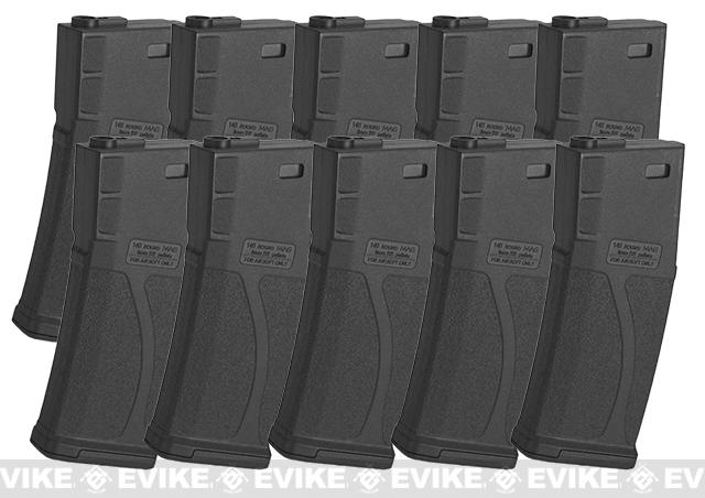 Blue Box 140rd Polymer Midcap Magazine for M4 / M16 Series Airsoft AEG Rifles (Color: Black / Box of 10)