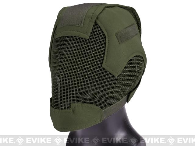 Matrix Striker Helmet Full Face Carbon Steel Mesh Mask (Color: OD Green)