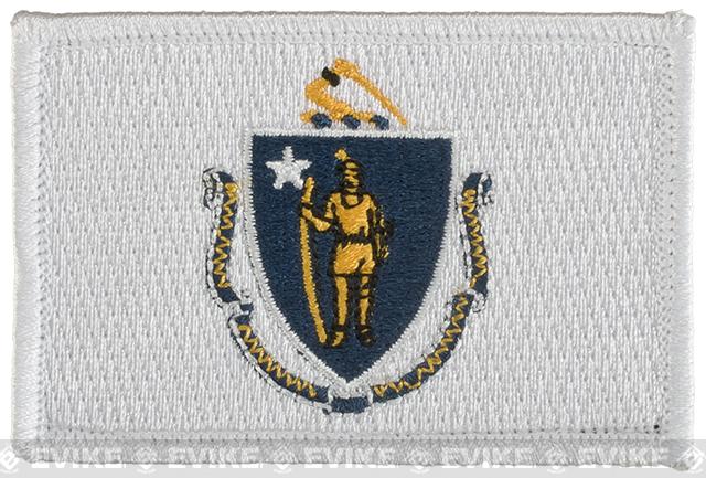Matrix Tactical Embroidered U.S. State Flag Patch (State: Massachusetts The Bay State)