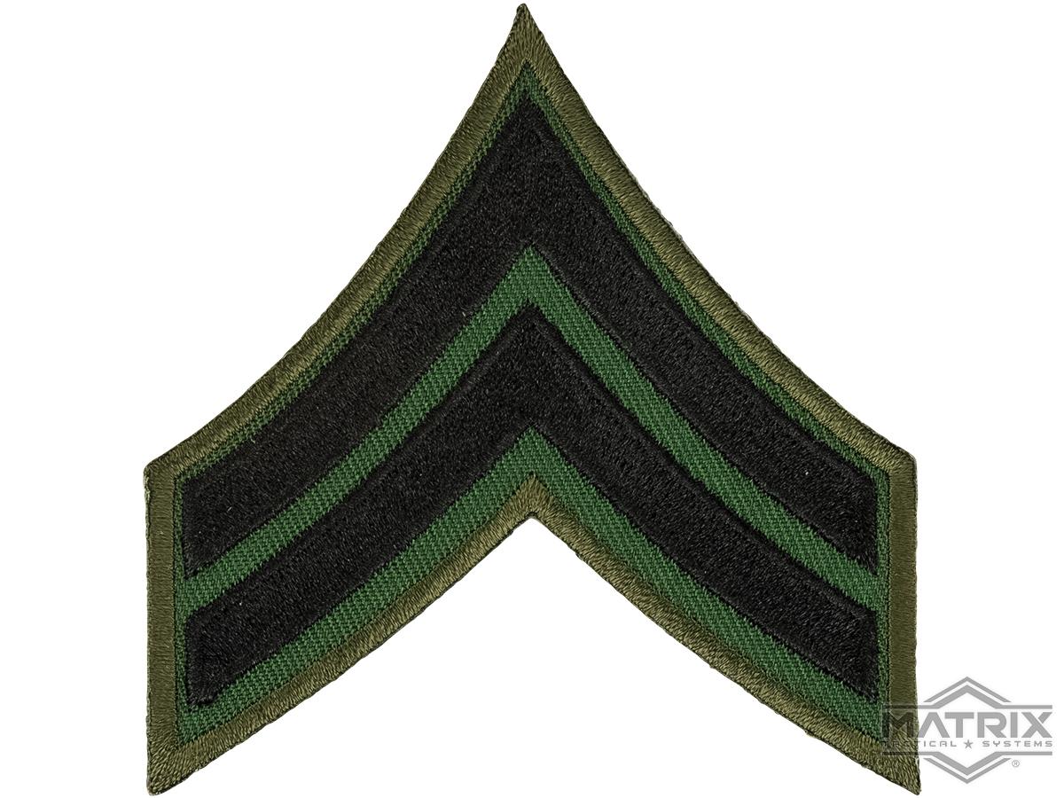 Matrix Military Ranking Embroidery Patch with Hook Fastener (Style: Corporal)