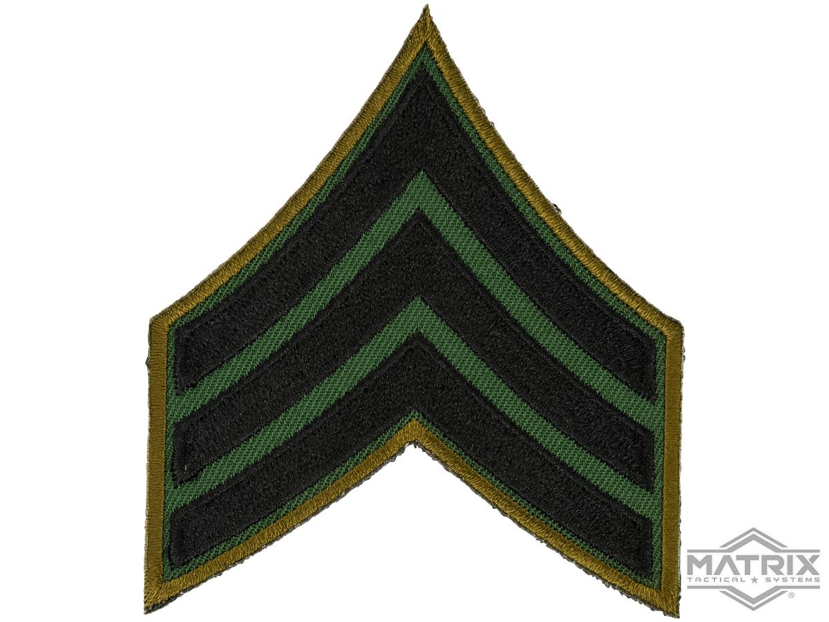 Matrix Military Ranking Embroidery Patch  (Style: Sergeant)