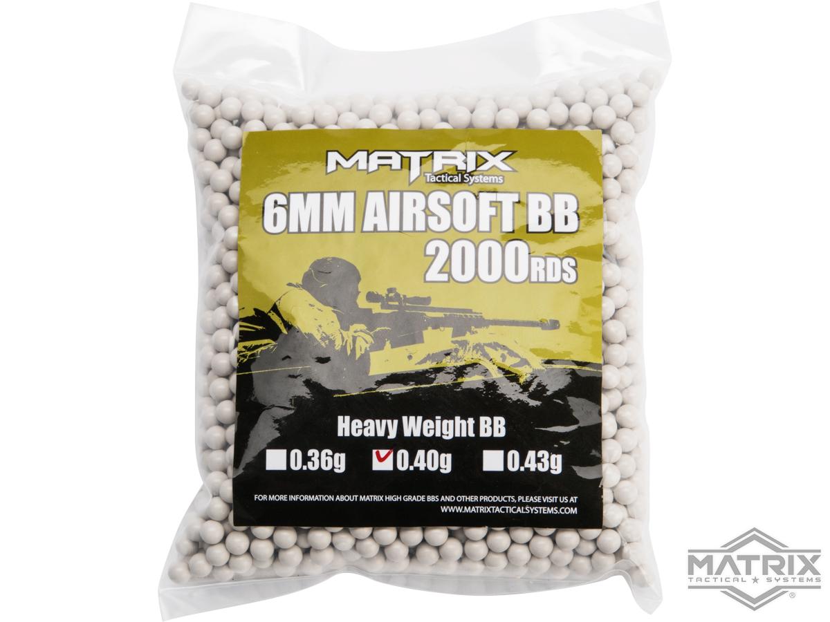 0.40g Sniper MAX Grade 6mm Airsoft BB by Matrix (Color: White / 2,000 Rounds)