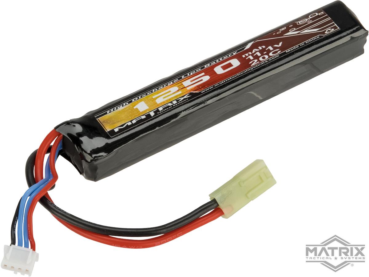 Matrix High Performance 11.1V Stick Type Airsoft LiPo Battery (Model: 1250mAh - 20C / Small Tamiya)