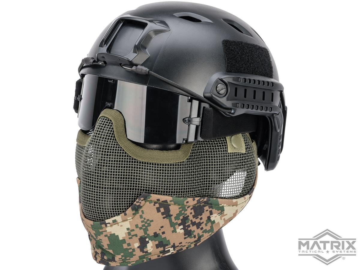 Matrix Iron Face Carbon Steel Striker Gen2 Metal Mesh Lower Half Mask (Color: Digital Woodland)