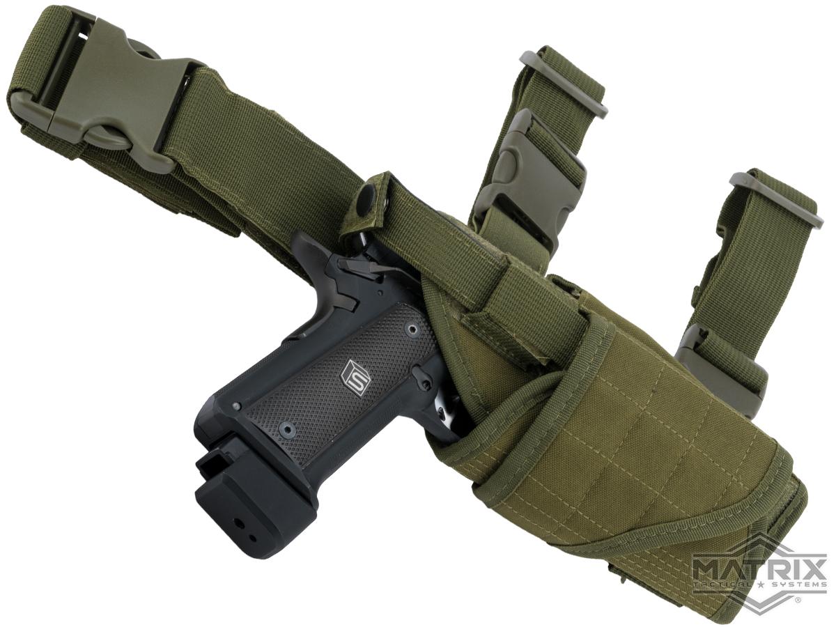 Matrix Tornado Universal Tactical Thigh / Drop Leg Holster (Color: OD Green / Right)