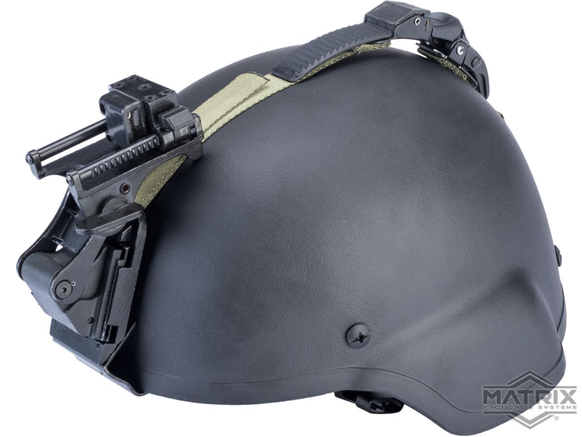 Matrix MICH 2000 Fiberglass Airsoft Helmet w/ NVG Mount & Mount Base (Color Black), Tactical