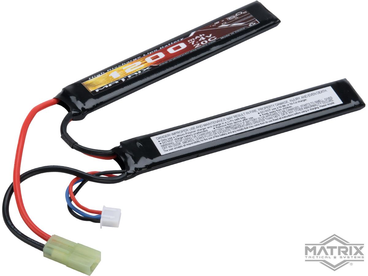 Matrix High Performance 7.4V Butterfly Type Airsoft LiPo Battery  (Configuration: 1200mAh / 20C / Small Tamiya)