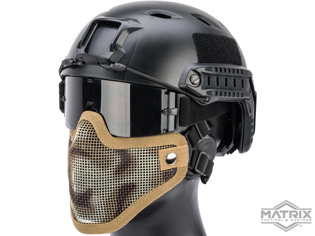 Matrix Iron Face Carbon Steel Mesh Striker V1 Lower Half Mask (Color: Desert Camo)
