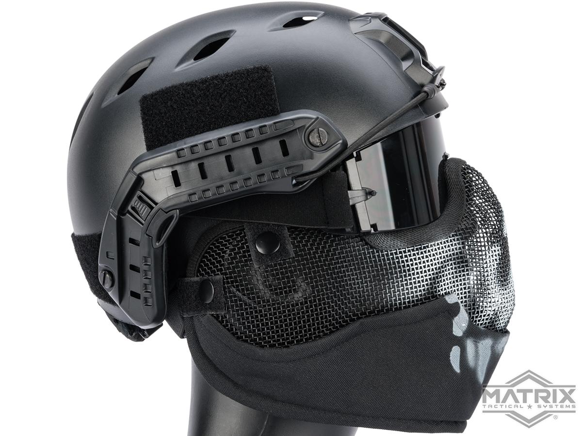 Matrix Iron Face Carbon Steel "Striker" Gen2 Metal Mesh Lower Half Mask (Color Black / Skull