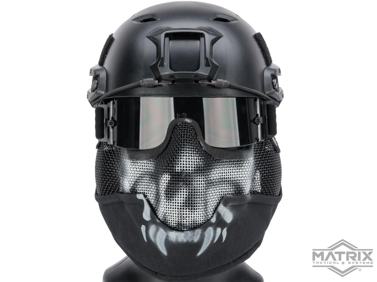 Matrix Iron Face Carbon Steel "Striker" Gen2 Metal Mesh Lower Half Mask (Color Black / Skull