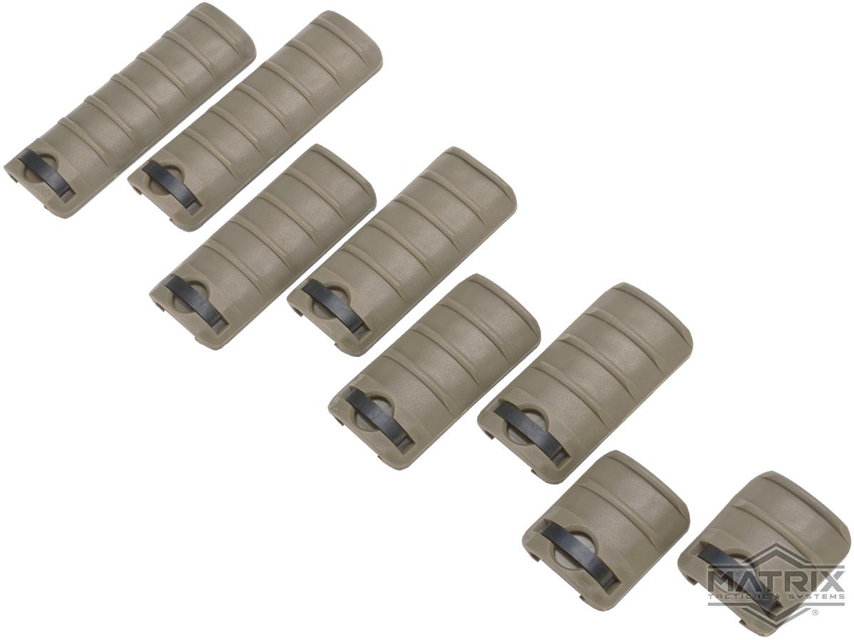 Matrix 8 Piece Airsoft Rail Cover Set 2-4-5-6 Rib set (Color: Dark Earth Tan)