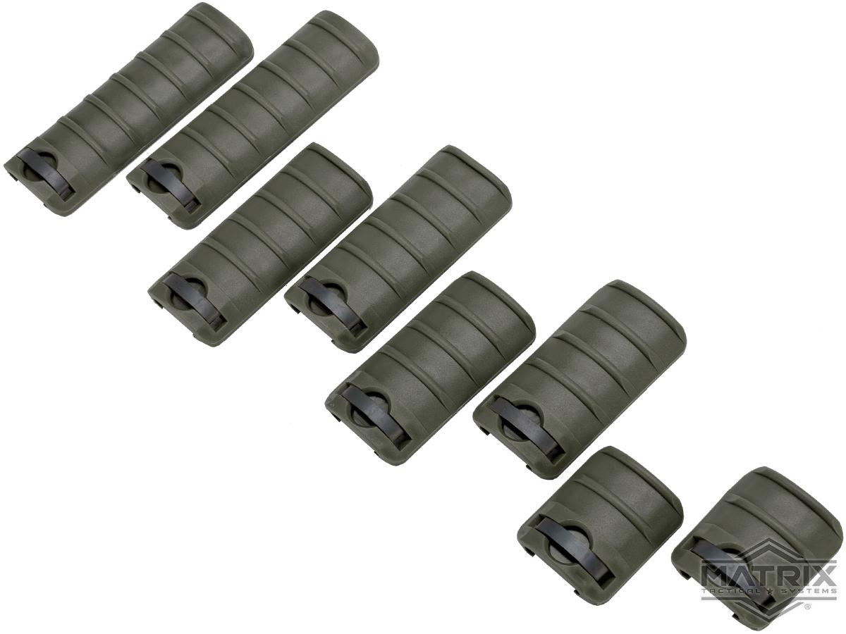 Matrix 8 Piece Airsoft Rail Cover Set 2-4-5-6 Rib set (Color: OD Green)