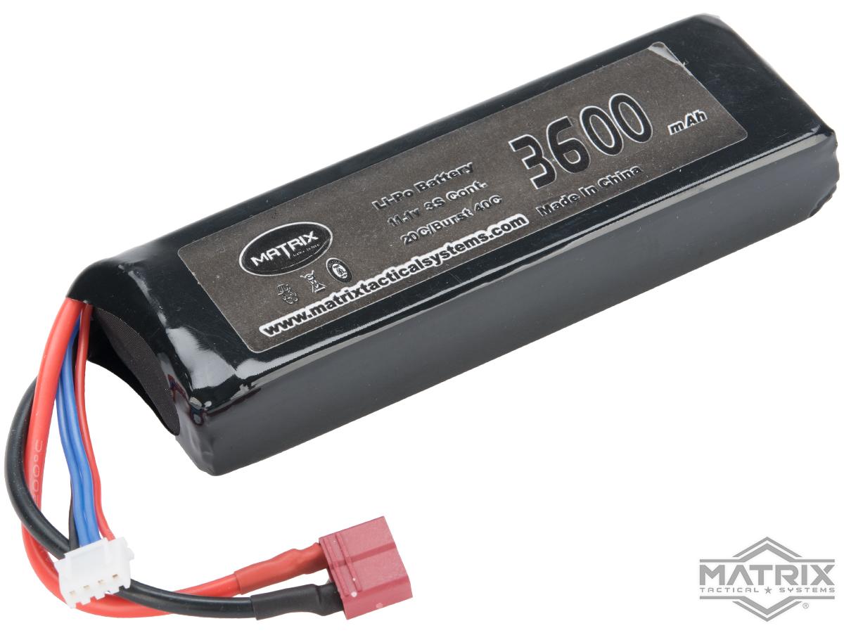 Matrix High Performance 11.1V Brick Type Airsoft LiPo Battery (Model: 3600mAh - 12C / For Deans / T-Plug Connector)