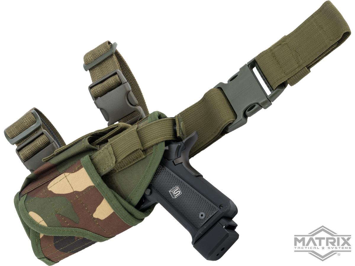 Matrix Tornado Universal Tactical Thigh / Drop Leg Holster (Color: Woodland  / Left)